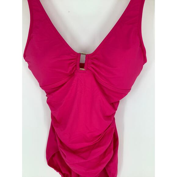 Lauren Ralph Lauren Women's 12 Pink Beach Club Solids Ring OTS Swimsuit L12-7 - Picture 4 of 9